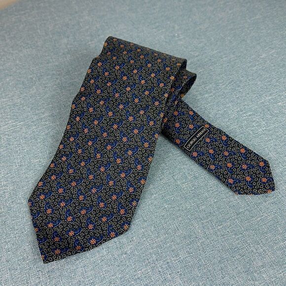Giorgio Armani Cravatte Vintage Italy Silk Printed Tie - Picture 1 of 5